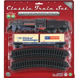 WowToyz Classic Train Set 14-piece - Steam Engine with Cargo Container